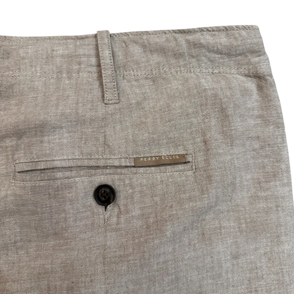 Perry Ellis Khaki Linen Blend Light Weight Causal Pants Men’s size 38”Wx30”L
